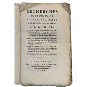 Recherches Historiques sur la connoissance que les Anciens avoient de l'Inde. 