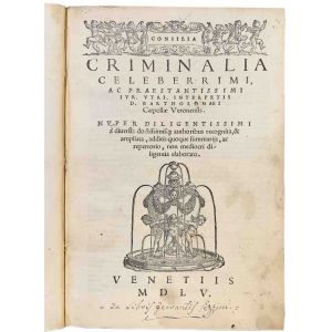 Consilia criminalia celeberrimi, ac praestantissimi iur. vtri. interpetis D. Bartholomaei Caepollae Veronensis. 