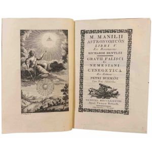 M. Manilii Astronomicon libri 5. ex recensione Richardi Bentlei Gratii Falisci et Nemesiani Cynegetica ex editione Petri Burmanni cum notis selectioribus