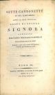  Sette canzonette in aria marinaresca sopra le sette principali feste di nostra signoria 