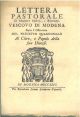  Lettera pastorale di Monsignore... Vescovo di Modena sopra l'osservanza del precetto quaresimale al clero, e popolo della sua diocesi 