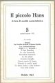 Il piccolo Hans. Rivista di analisi materialistica. N° 5, gennaio/marzo 1975 Direttore: Sergio Finzi 