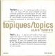 Topiques/topics. Alain Sarfati architecte/architect 