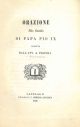  Orazione alla Santità di Papa Pio IX 