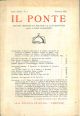 Il Ponte. Rivista mensile di politica e letteratura. Anno XVIII, N° 1. Gennaio.
