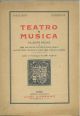  Teatro e musica. catalogo n° 47, marzo 1930 