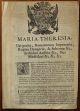 Maria Theresia, Dei gratia, Romanorum Imperatrix, Regina Hungariae...Dux Mediolani... Del convocato generale dé possessori estimati. Del consiglio generale , e della reggenza di Monza