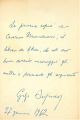  Foglio, con 6 righe autografe e firmate... a Cesarino Branduani. 27 gennaio 62