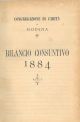  Congregazione di Carità di Modena. Bilancio consuntivo 1884 