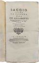 Saggio sopra la pittura del co. Algarotti cavaliere dell'Ordine del merito e Ciambellano di S. M. Il Re di Prussia