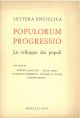 Lettera enciclica Populorum progressio Scritti introduttivi di E. Balducci T. Goffi N. Fabbretti R. La Valle E. Masina 